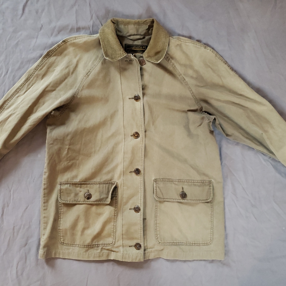 Eddie Bauer canvas Jacket button up Ca 00665 WPL 9647 Large